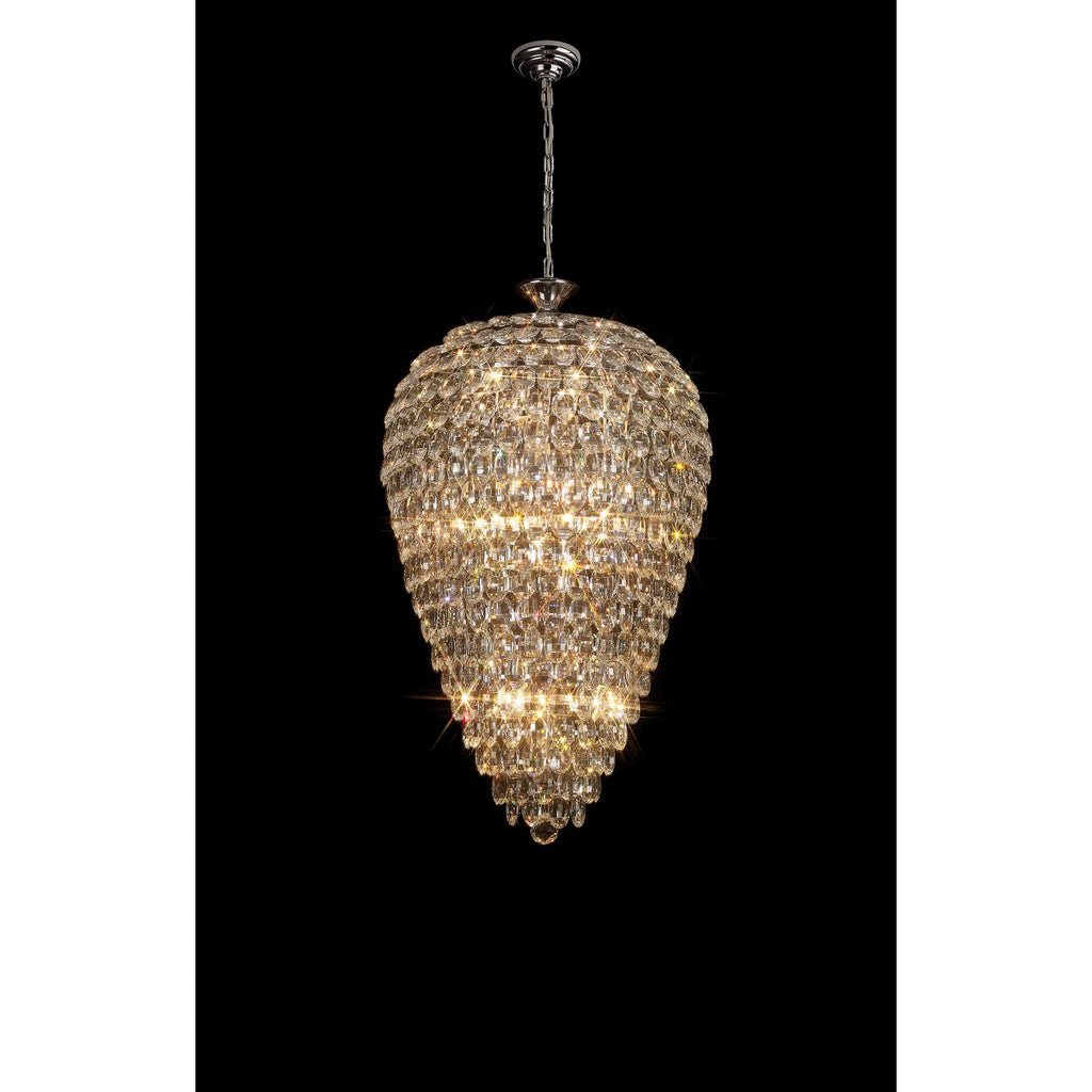 IL32846 Coniston Acorn Pendant 16 Light E14 Polished Chrome/Crystal