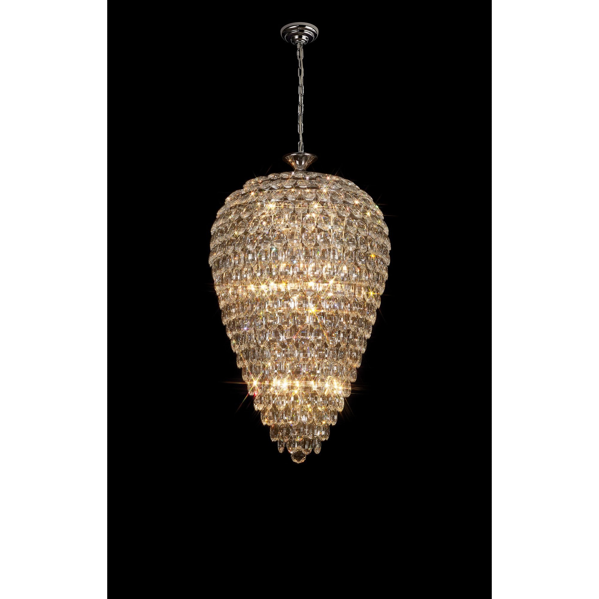 IL32846 Coniston Acorn Pendant 16 Light E14 Polished Chrome/Crystal