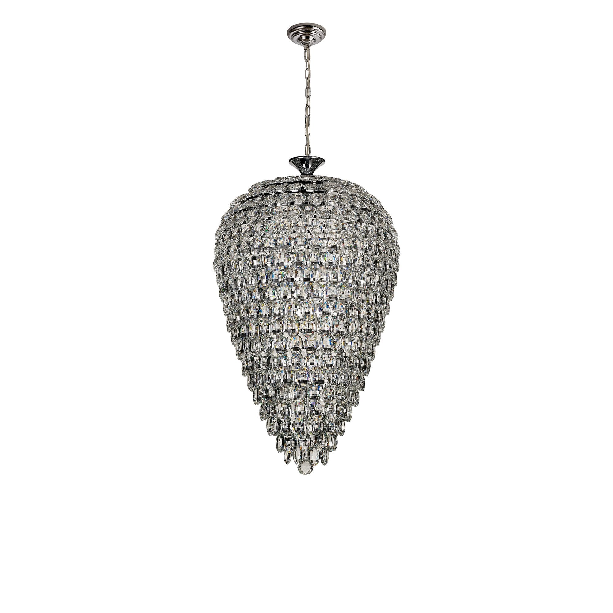 IL32846 Coniston Acorn Pendant 16 Light E14 Polished Chrome/Crystal