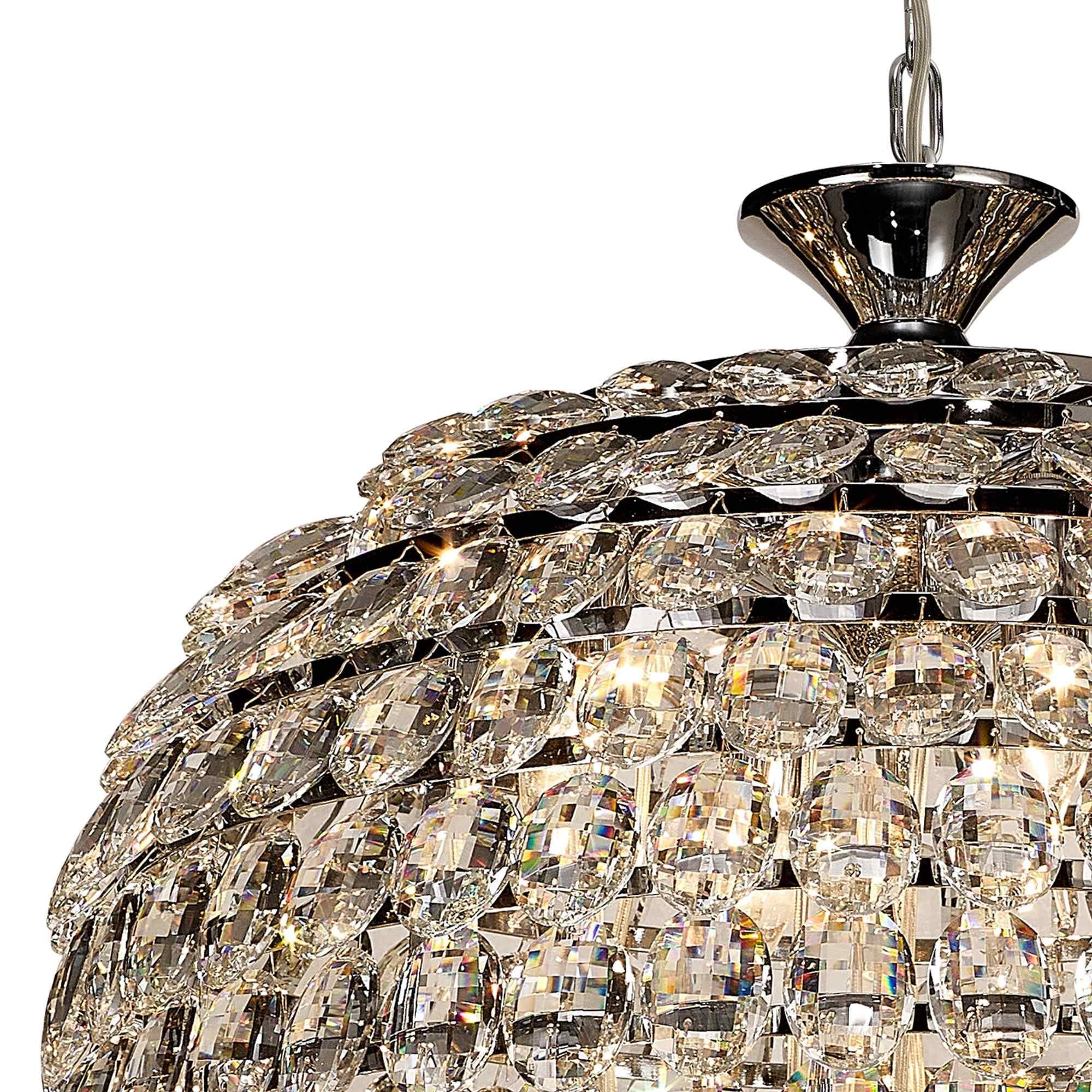 IL32846 Coniston Acorn Pendant 16 Light E14 Polished Chrome/Crystal