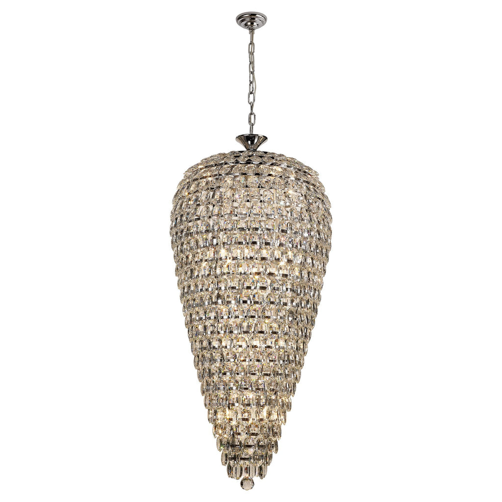 IL32847 Coniston Tall Acorn Pendant 20 Light E14 Polished Chrome/Crystal