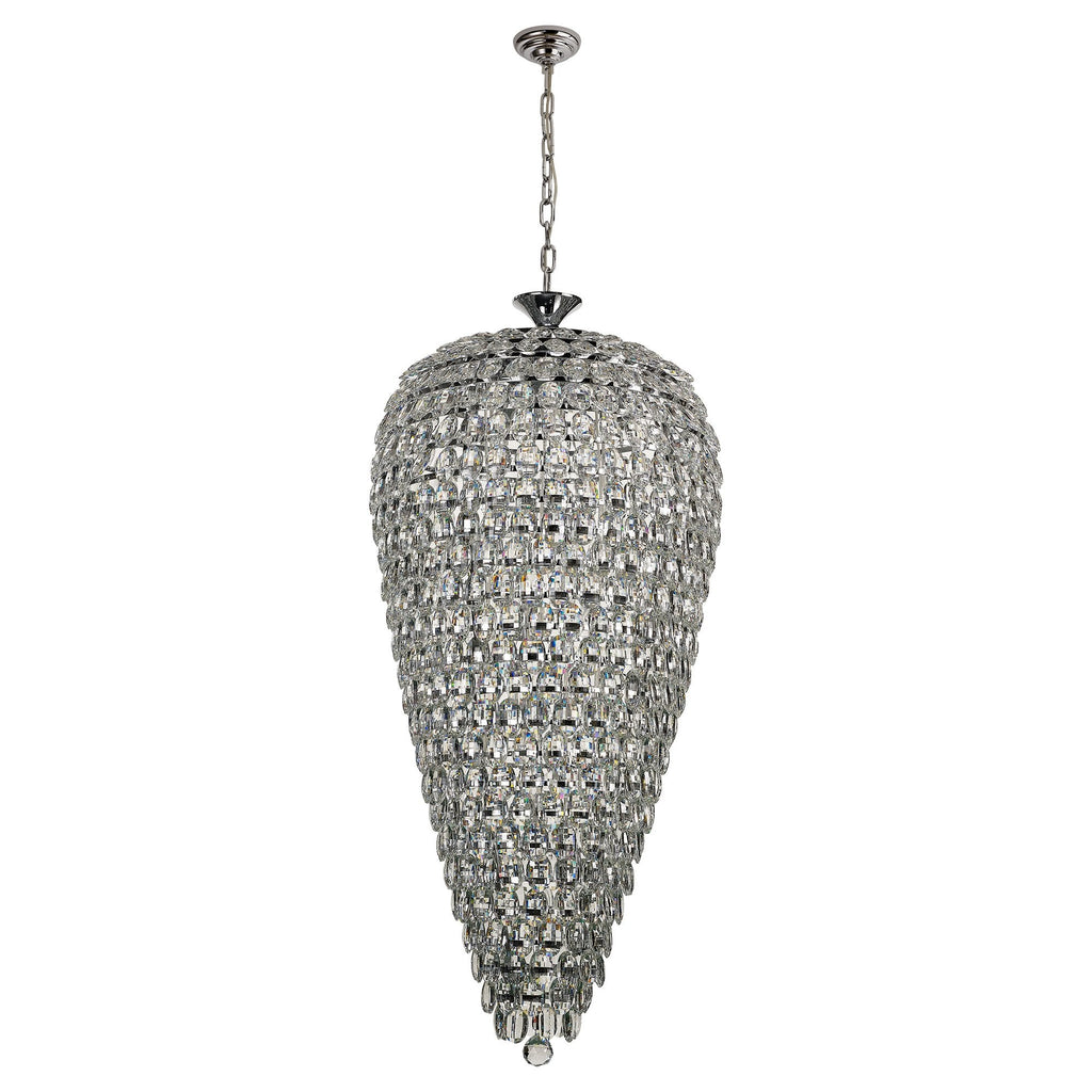 IL32847 Coniston Tall Acorn Pendant 20 Light E14 Polished Chrome/Crystal