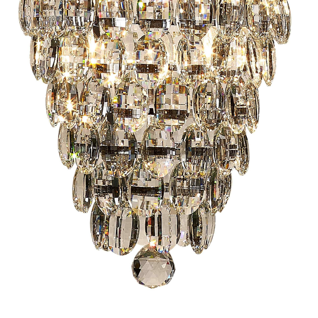 IL32847 Coniston Tall Acorn Pendant 20 Light E14 Polished Chrome/Crystal
