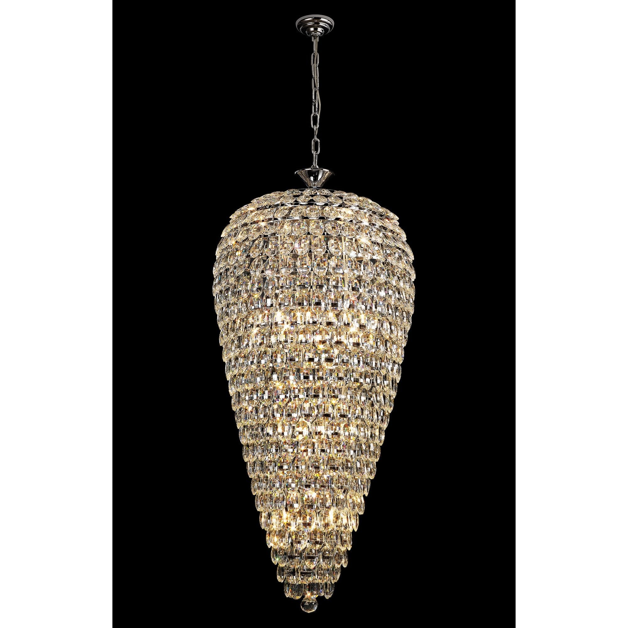 IL32847 Coniston Tall Acorn Pendant 20 Light E14 Polished Chrome/Crystal