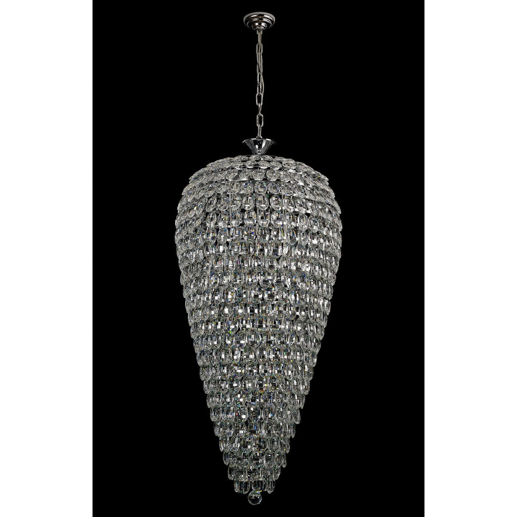 IL32847 Coniston Tall Acorn Pendant 20 Light E14 Polished Chrome/Crystal