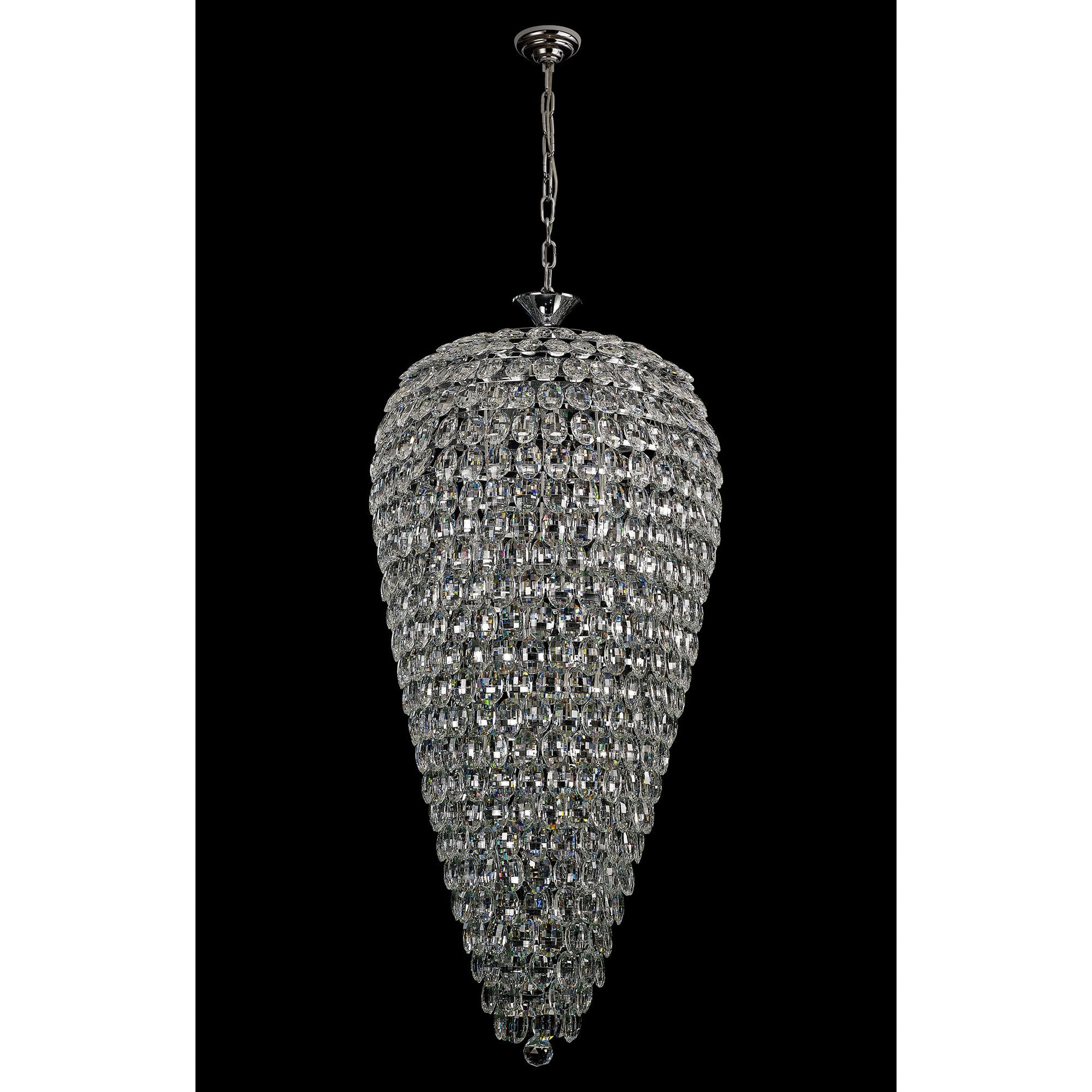 IL32847 Coniston Tall Acorn Pendant 20 Light E14 Polished Chrome/Crystal