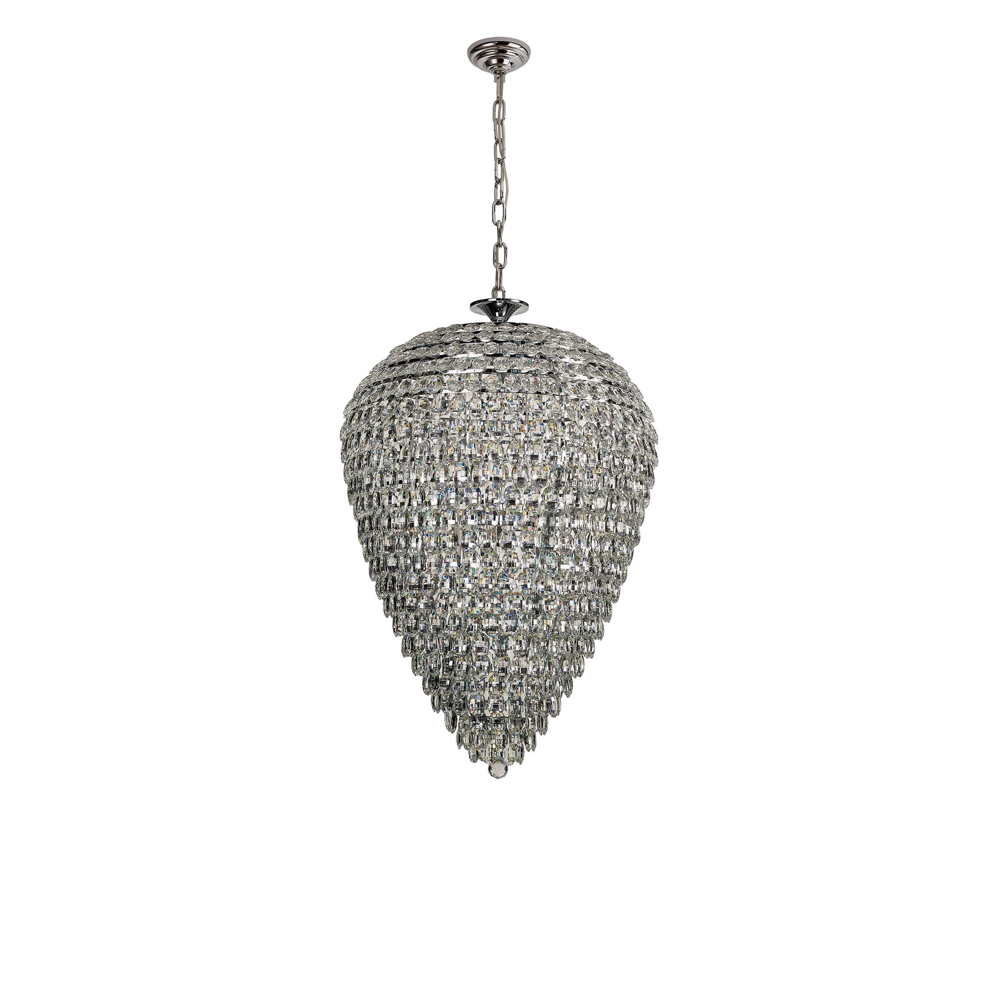 IL32848 Coniston Acorn Pendant 25 Light E14 Polished Chrome/Crystal