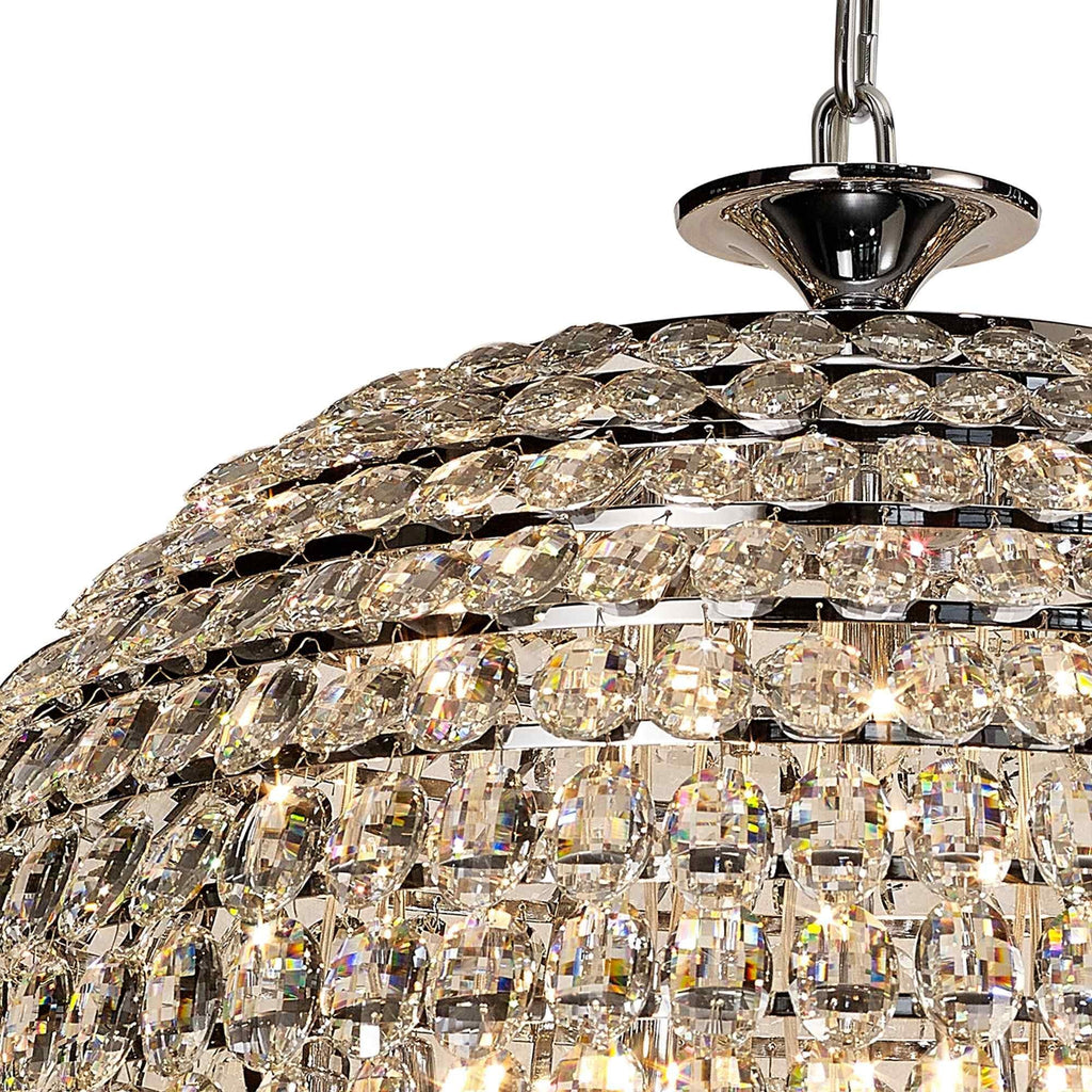 IL32848 Coniston Acorn Pendant 25 Light E14 Polished Chrome/Crystal