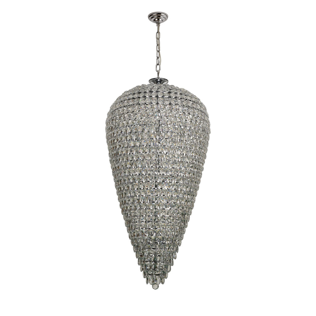 IL32849 Coniston Tall Acorn Pendant 30 Light E14 Polished Chrome/Crystal