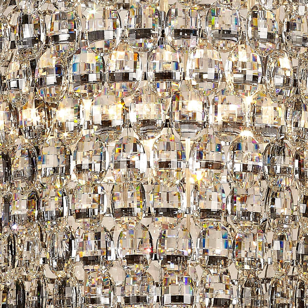 IL32849 Coniston Tall Acorn Pendant 30 Light E14 Polished Chrome/Crystal