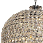 IL32849 Coniston Tall Acorn Pendant 30 Light E14 Polished Chrome/Crystal