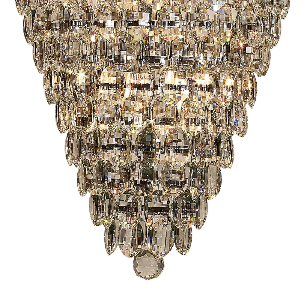 IL32849 Coniston Tall Acorn Pendant 30 Light E14 Polished Chrome/Crystal