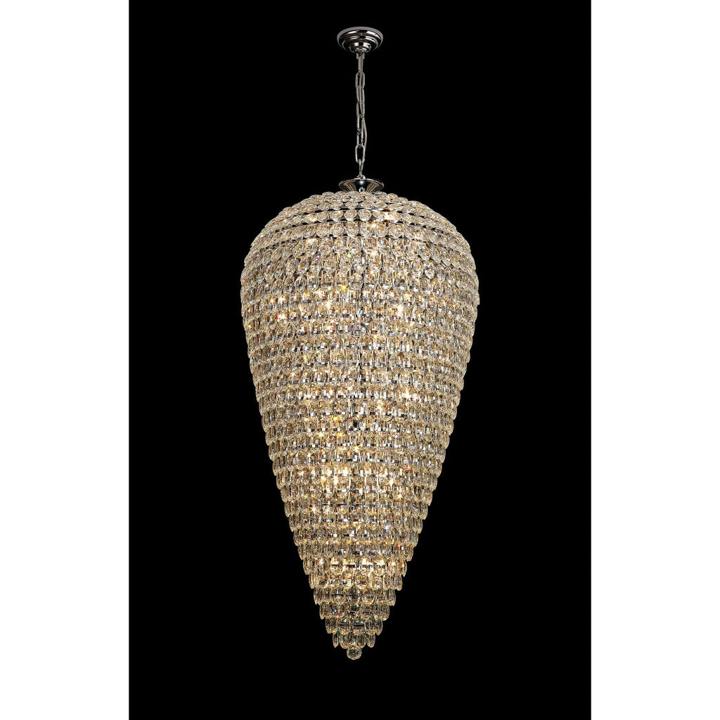 IL32849 Coniston Tall Acorn Pendant 30 Light E14 Polished Chrome/Crystal