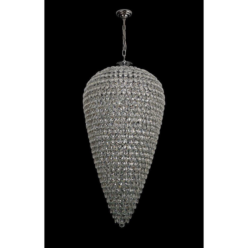 IL32849 Coniston Tall Acorn Pendant 30 Light E14 Polished Chrome/Crystal