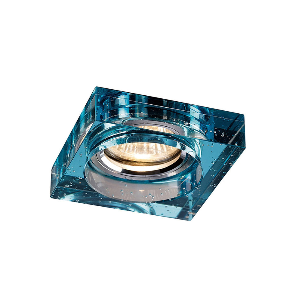 IL30832AQ Crystal Bubble Downlight Square Rim Only Aqua Cut Out: 62mm