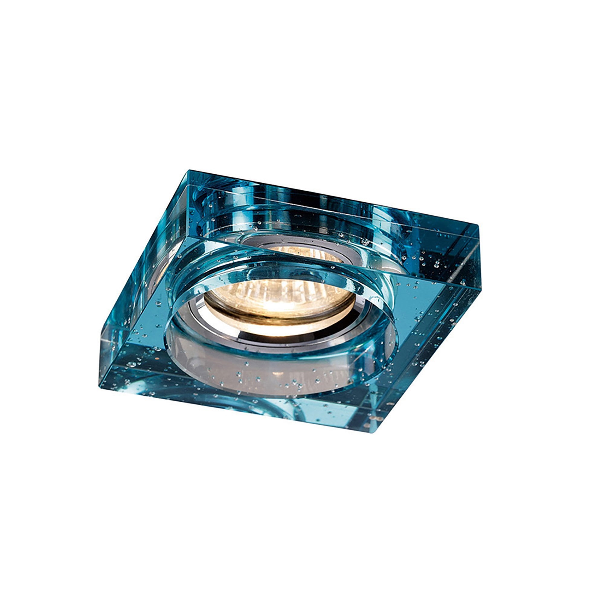IL30832AQ Crystal Bubble Downlight Square Rim Only Aqua Cut Out: 62mm