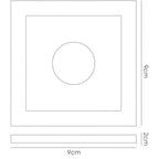 IL30832AQ Crystal Bubble Downlight Square Rim Only Aqua Cut Out: 62mm