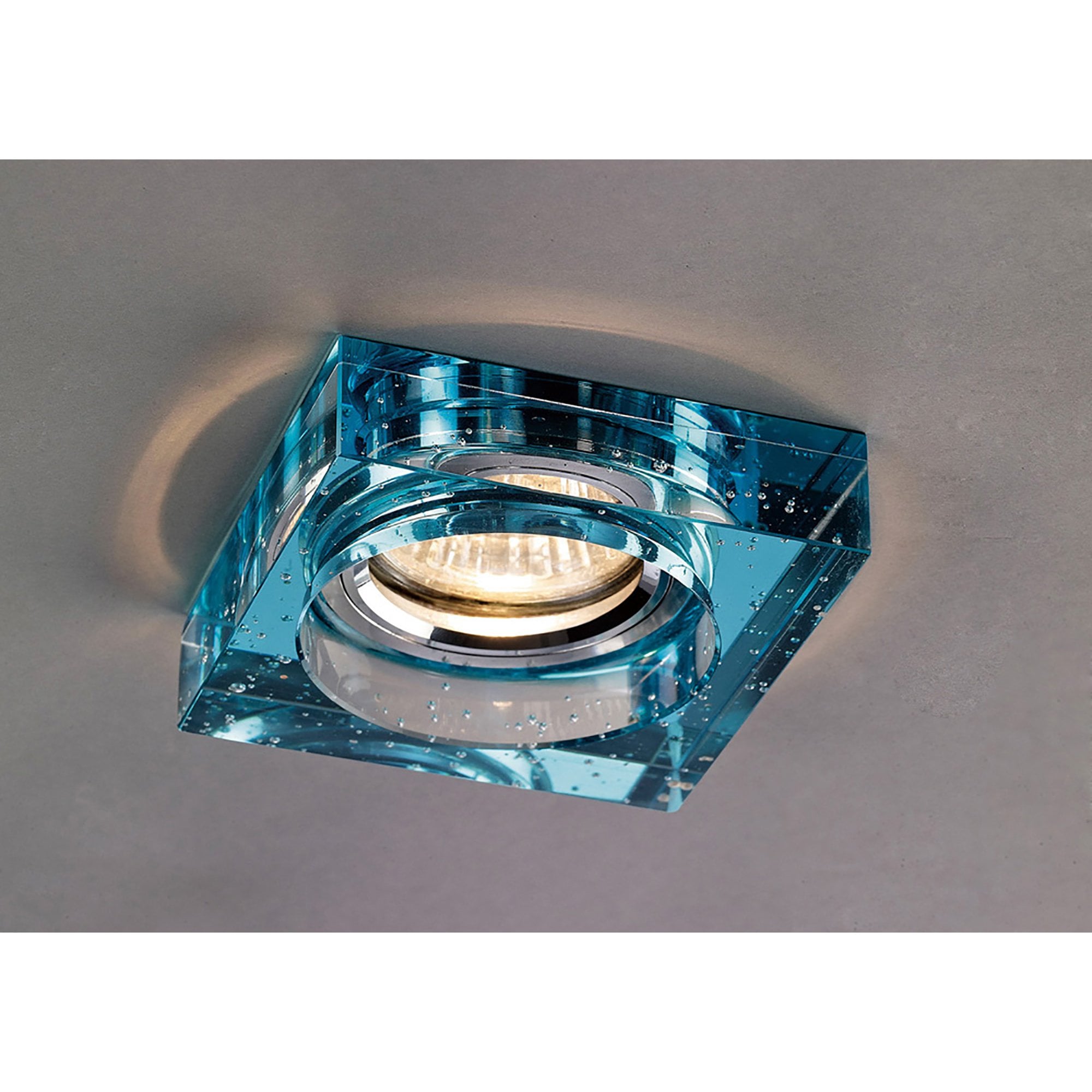 IL30832AQ Crystal Bubble Downlight Square Rim Only Aqua Cut Out: 62mm