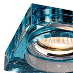 IL30832AQ Crystal Bubble Downlight Square Rim Only Aqua Cut Out: 62mm