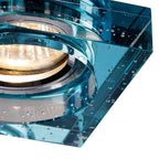 IL30832AQ Crystal Bubble Downlight Square Rim Only Aqua Cut Out: 62mm
