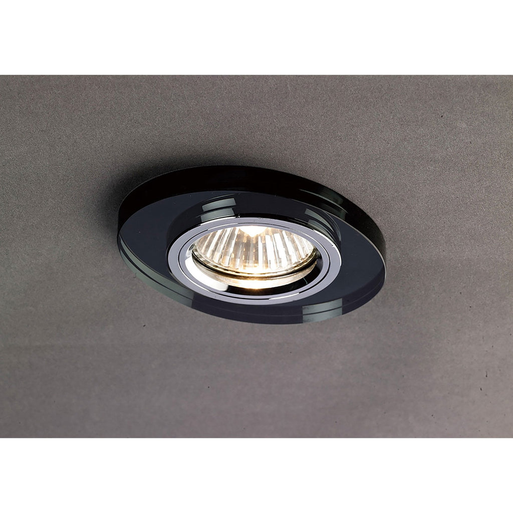 IL30808BL Crystal Downlight Oval Rim Only Black Cut Out: 62mm