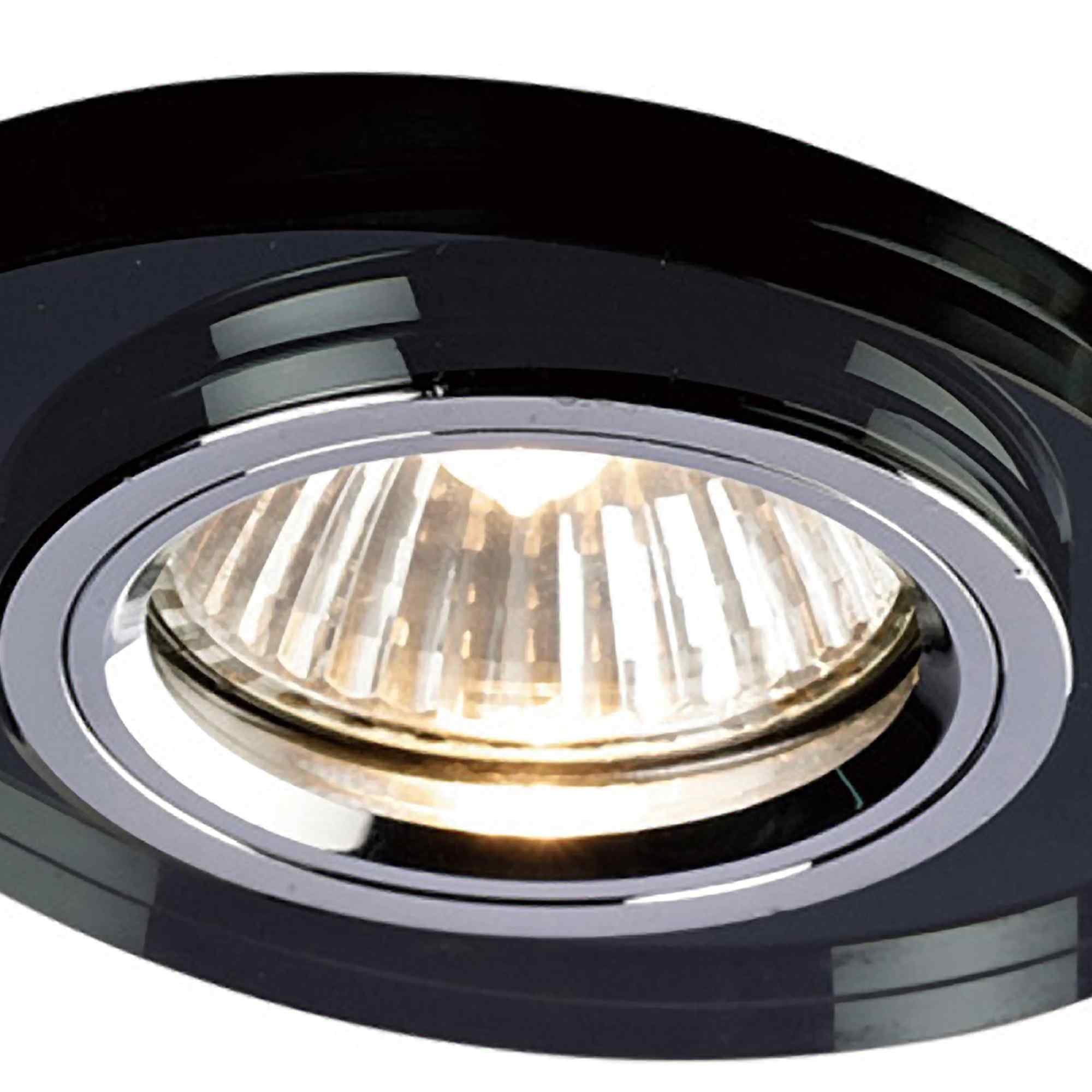 IL30808BL Crystal Downlight Oval Rim Only Black Cut Out: 62mm