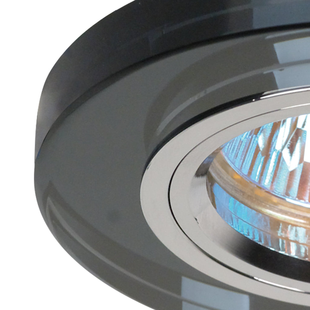 IL30806BL Crystal Downlight Shallow Round Rim Only Black Cut Out: 62mm