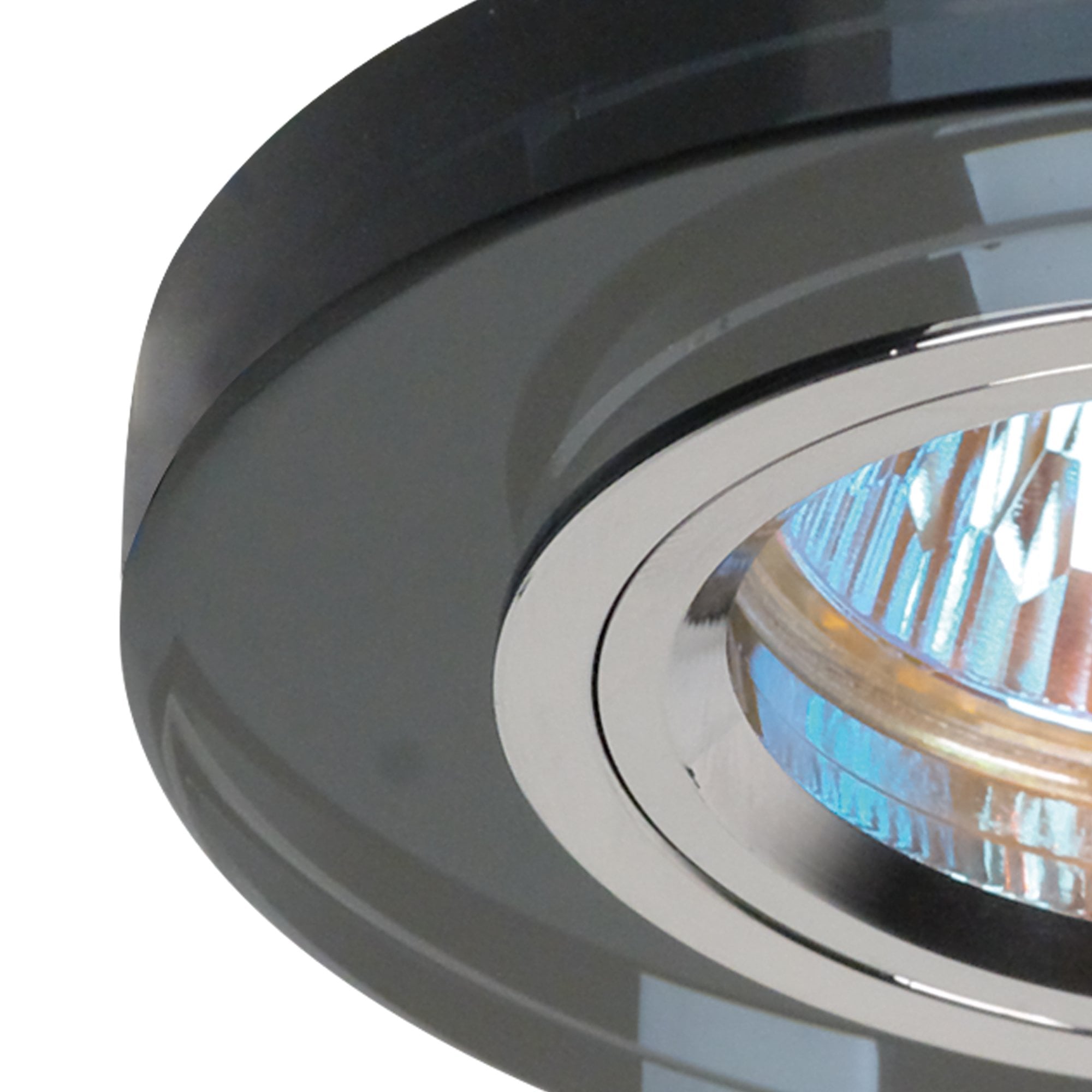IL30806BL Crystal Downlight Shallow Round Rim Only Black Cut Out: 62mm