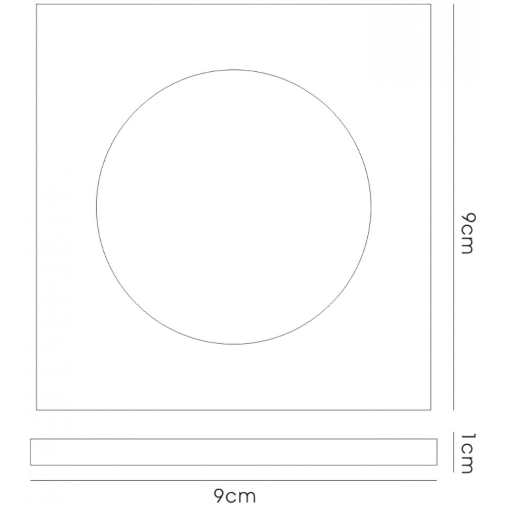 IL30817BL Crystal Downlight Shallow Square Rim Only Black Cut Out: 62mm