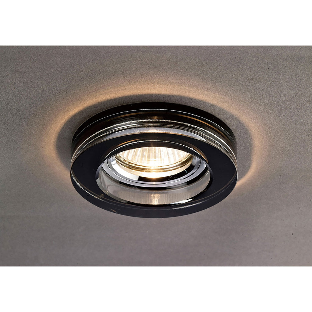 IL30821BL Crystal Downlight Deep Round Rim Only Black Cut Out: 62mm