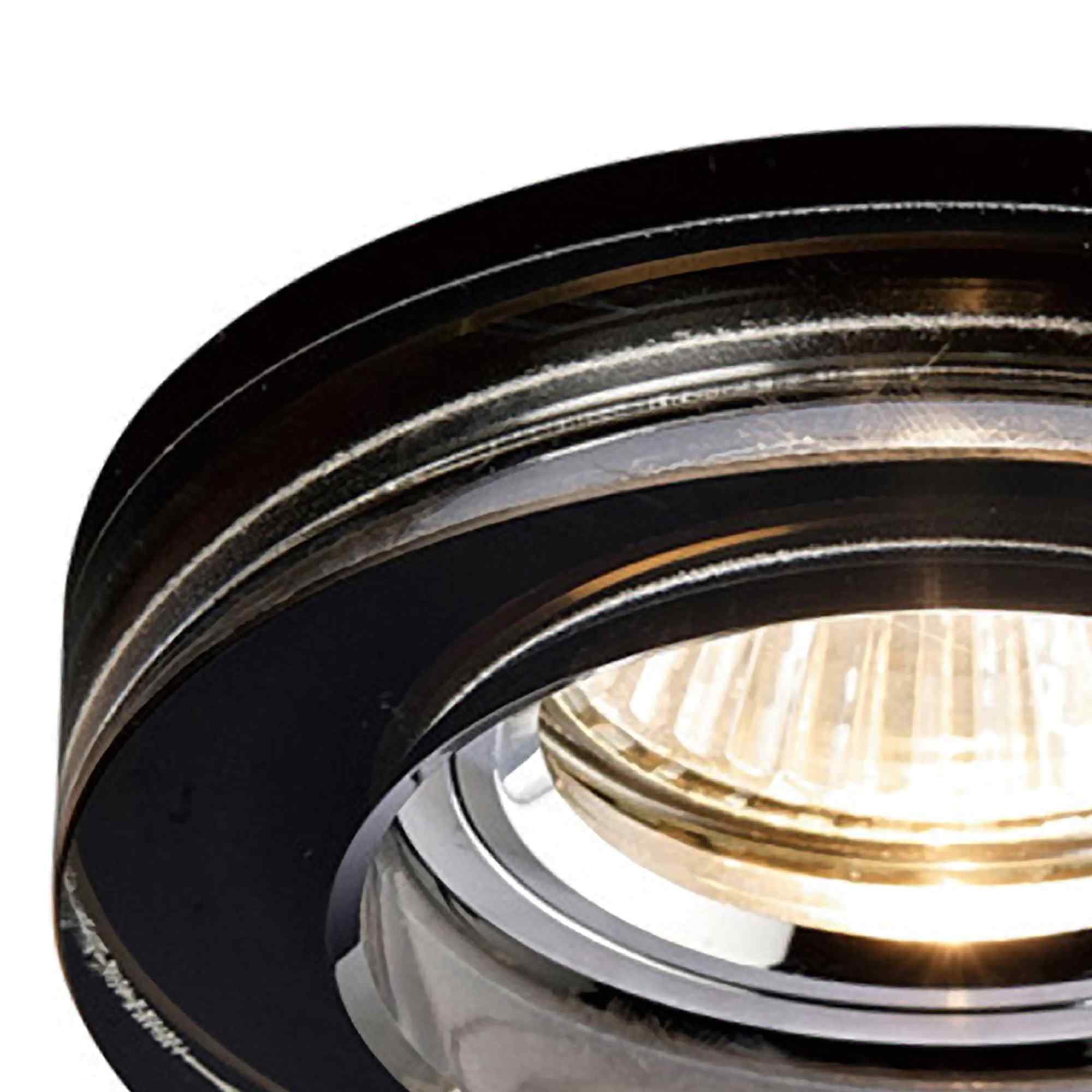 IL30821BL Crystal Downlight Deep Round Rim Only Black Cut Out: 62mm