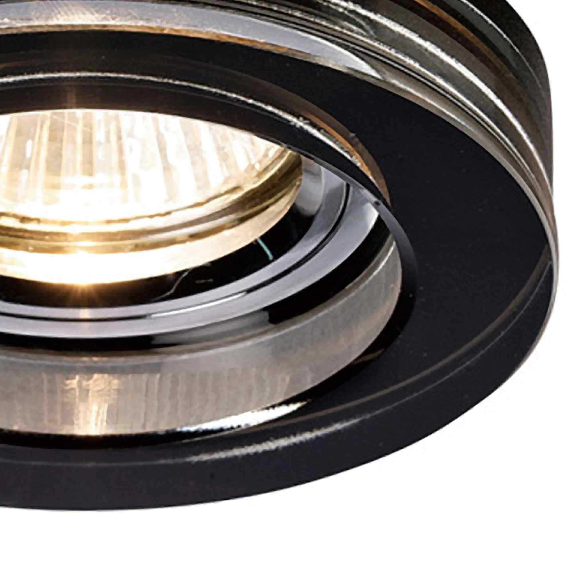 IL30821BL Crystal Downlight Deep Round Rim Only Black Cut Out: 62mm