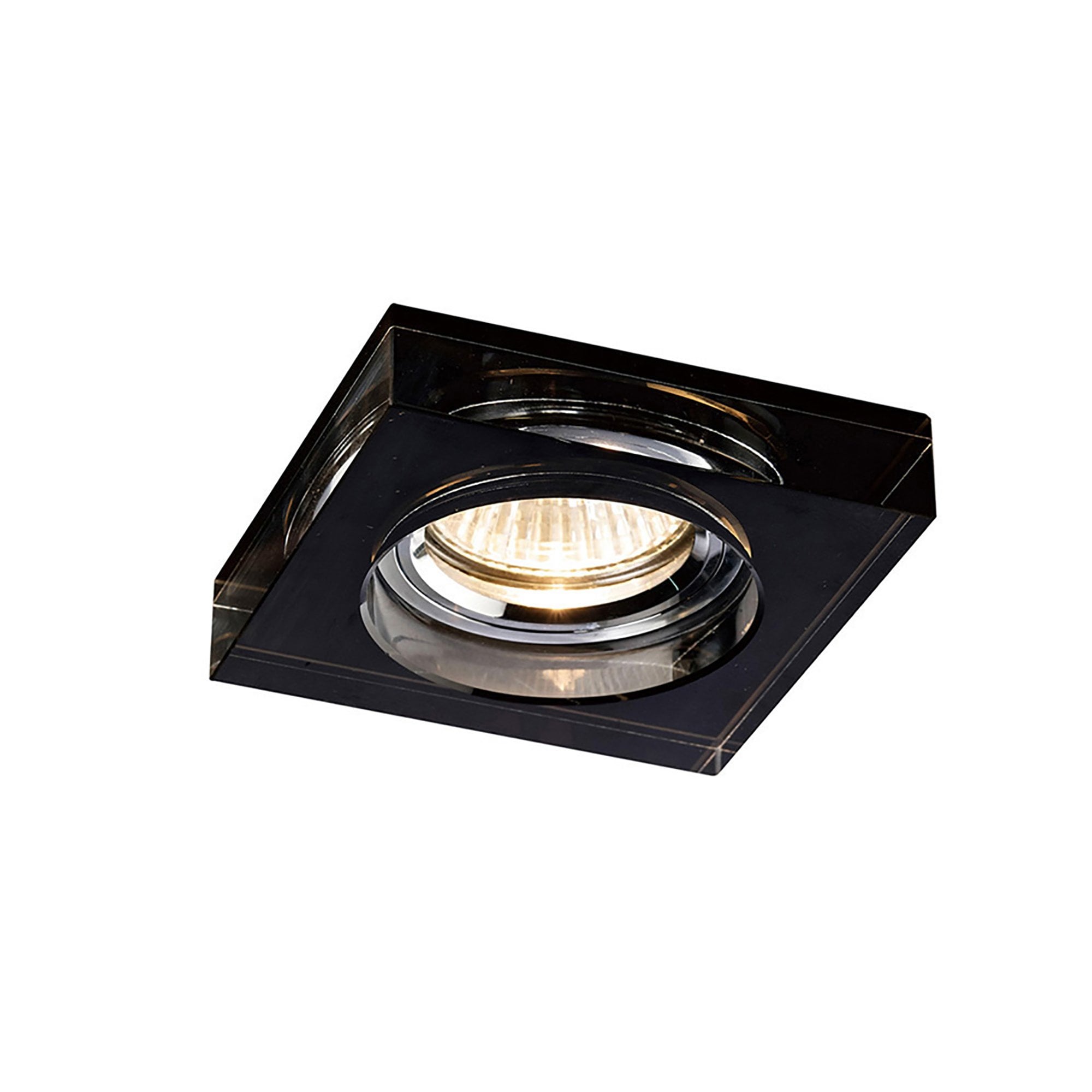 IL30822BL Crystal Downlight Deep Square Rim Only Black Cut Out: 62mm