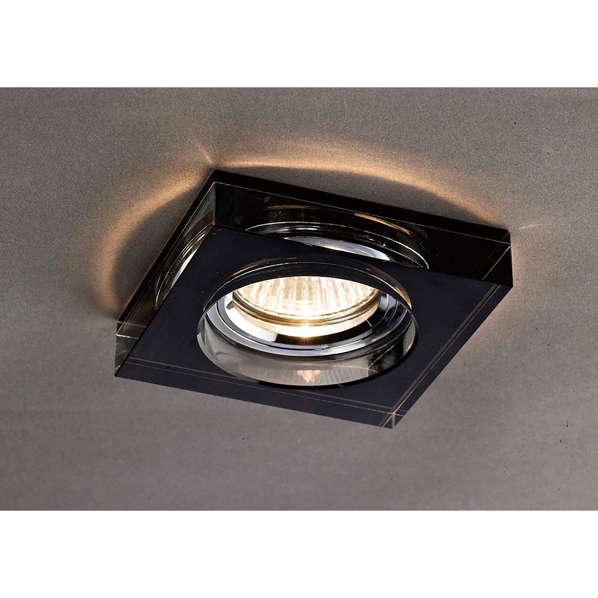 IL30822BL Crystal Downlight Deep Square Rim Only Black Cut Out: 62mm