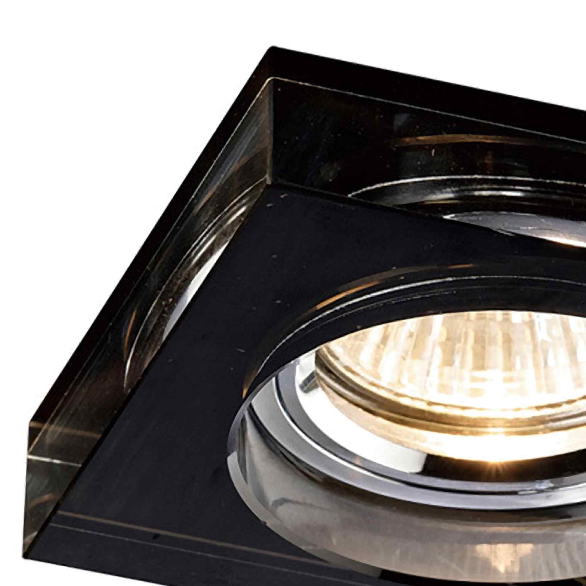 IL30822BL Crystal Downlight Deep Square Rim Only Black Cut Out: 62mm