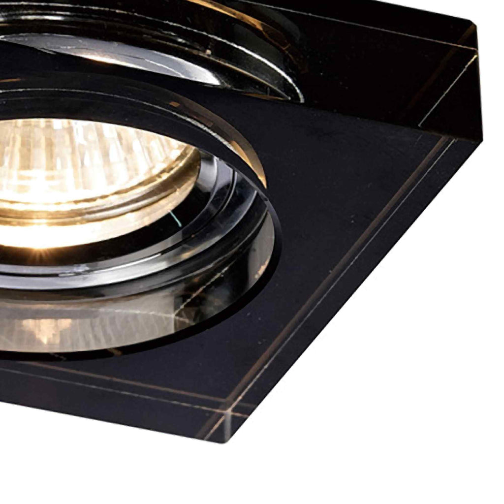 IL30822BL Crystal Downlight Deep Square Rim Only Black Cut Out: 62mm