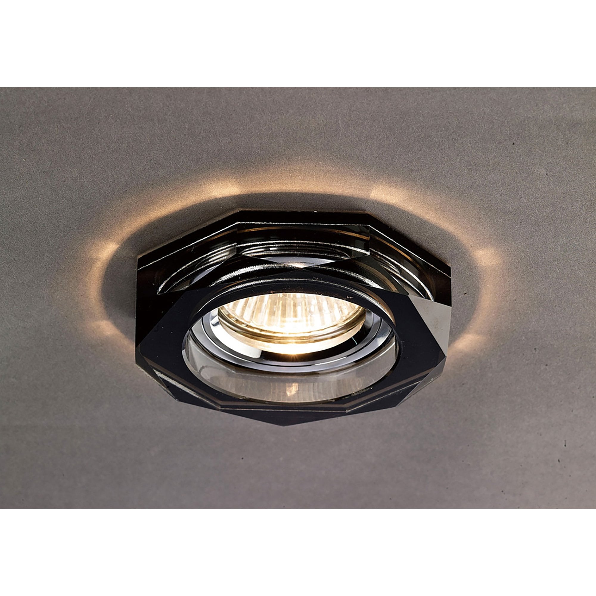 IL30823BL Crystal Downlight Deep Octagonal Rim Only Black Cut Out: 62mm