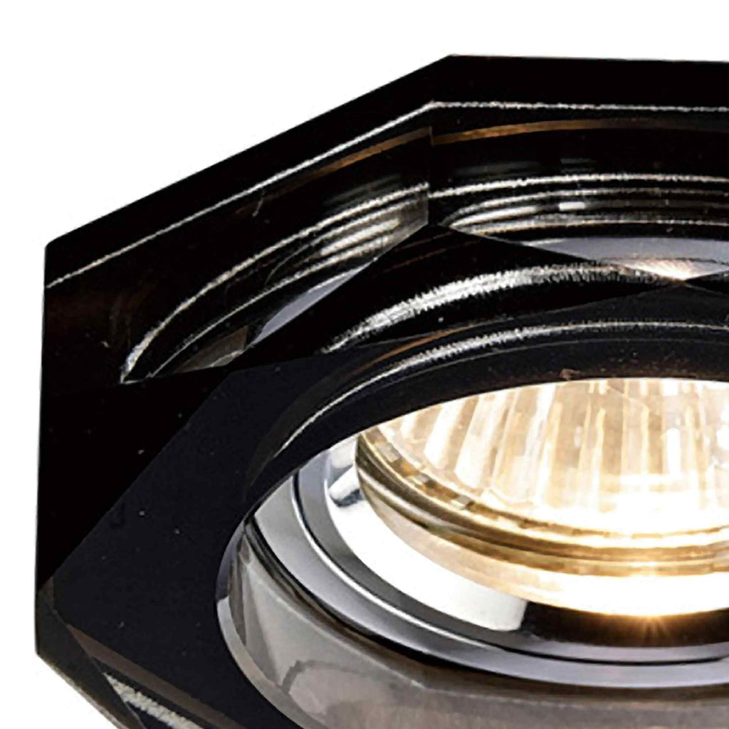 IL30823BL Crystal Downlight Deep Octagonal Rim Only Black Cut Out: 62mm