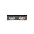 IL30807BL Crystal Dual Head Downlight Rectangle Rim Only Black 2 x Cut Out: 144x62mm