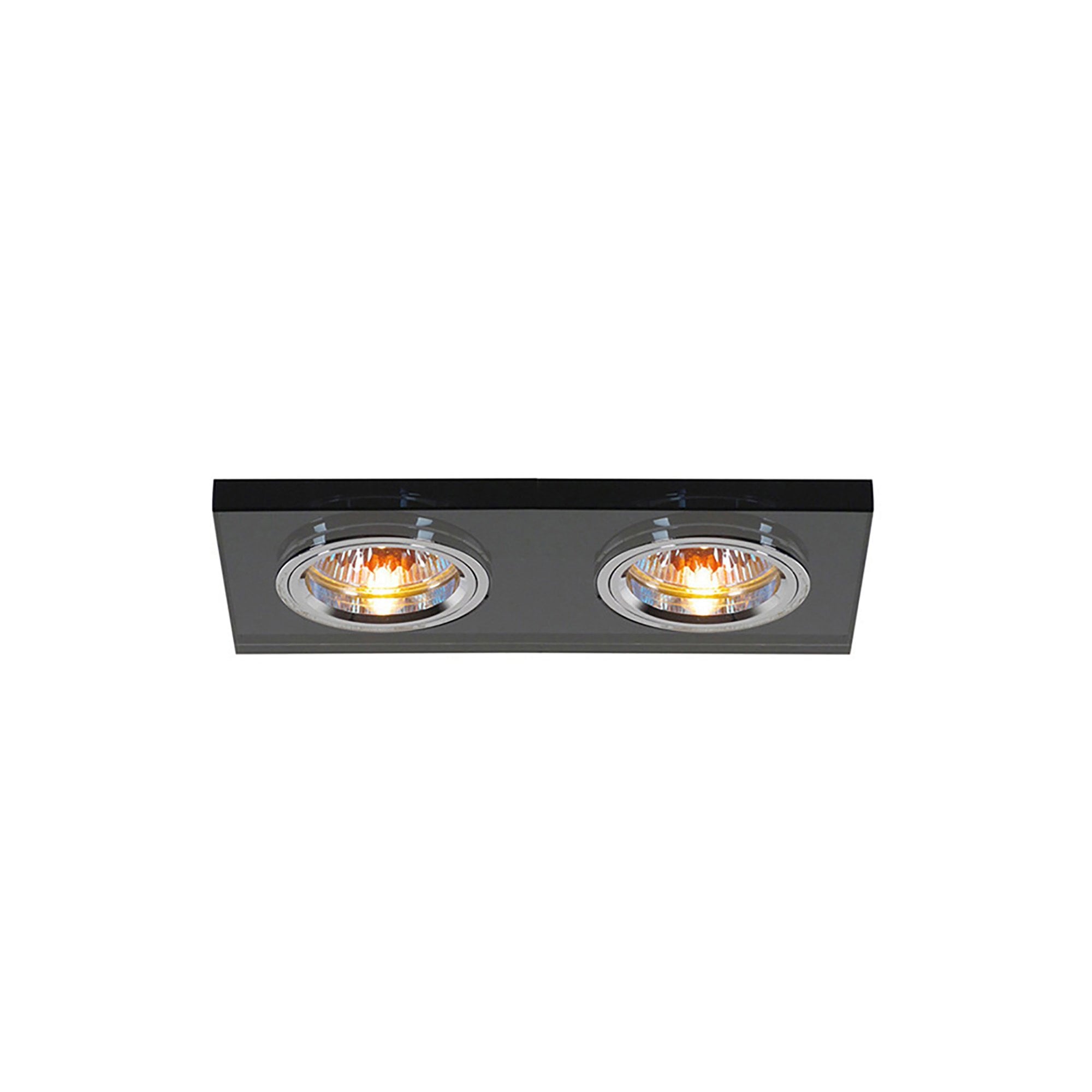 IL30807BL Crystal Dual Head Downlight Rectangle Rim Only Black 2 x Cut Out: 144x62mm