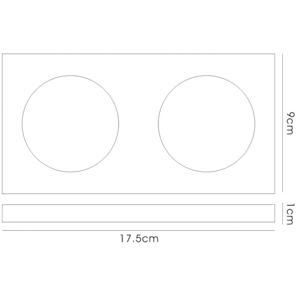 IL30807BL Crystal Dual Head Downlight Rectangle Rim Only Black 2 x Cut Out: 144x62mm