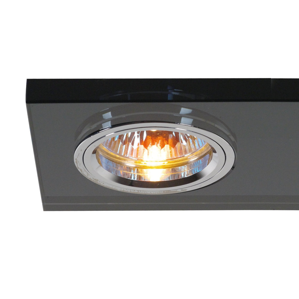 IL30807BL Crystal Dual Head Downlight Rectangle Rim Only Black 2 x Cut Out: 144x62mm