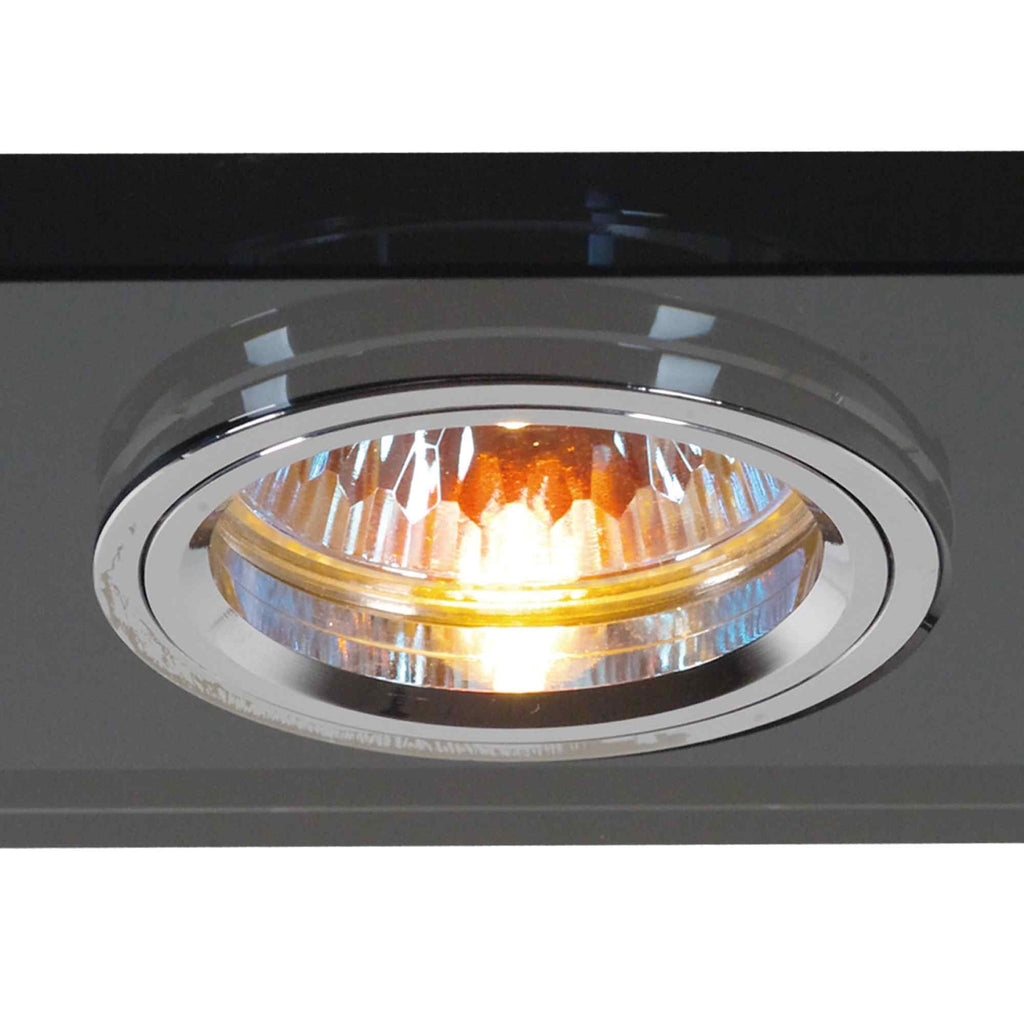 IL30807BL Crystal Dual Head Downlight Rectangle Rim Only Black 2 x Cut Out: 144x62mm