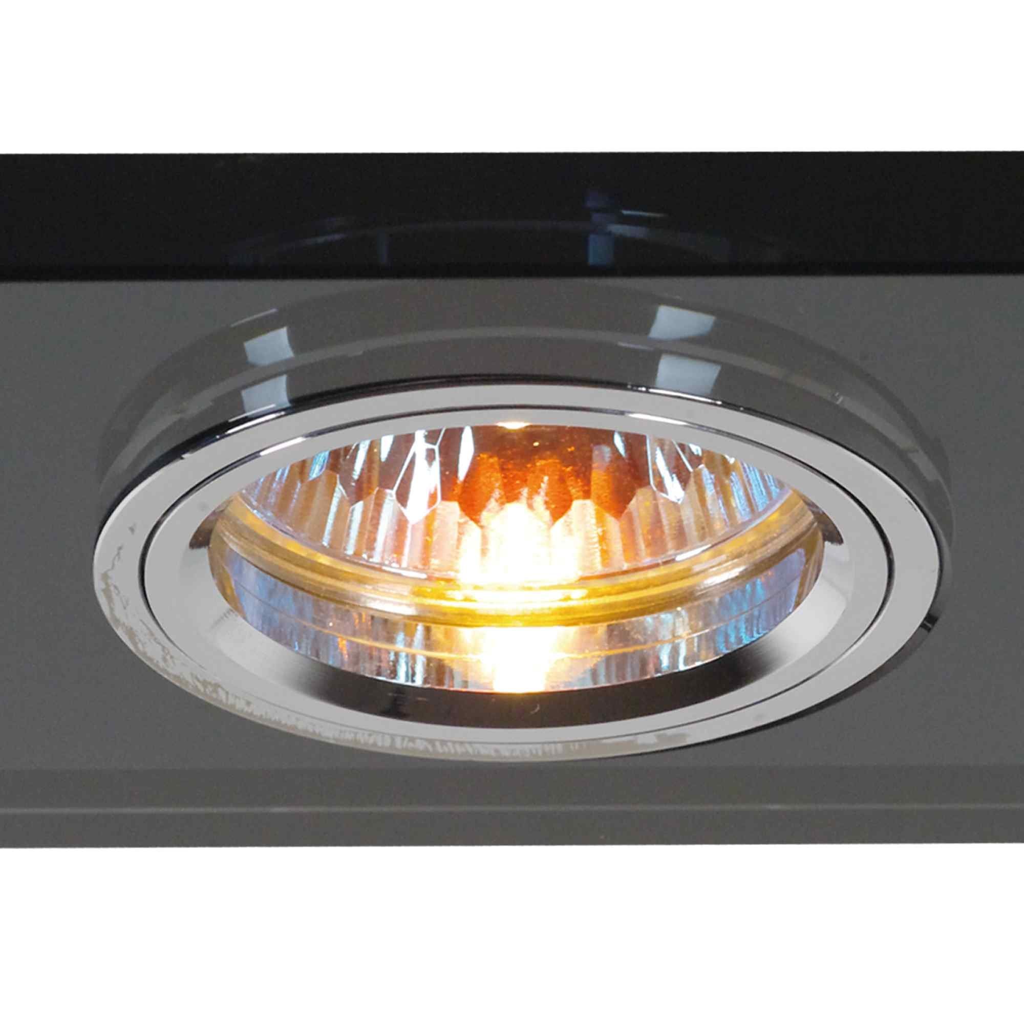 IL30807BL Crystal Dual Head Downlight Rectangle Rim Only Black 2 x Cut Out: 144x62mm