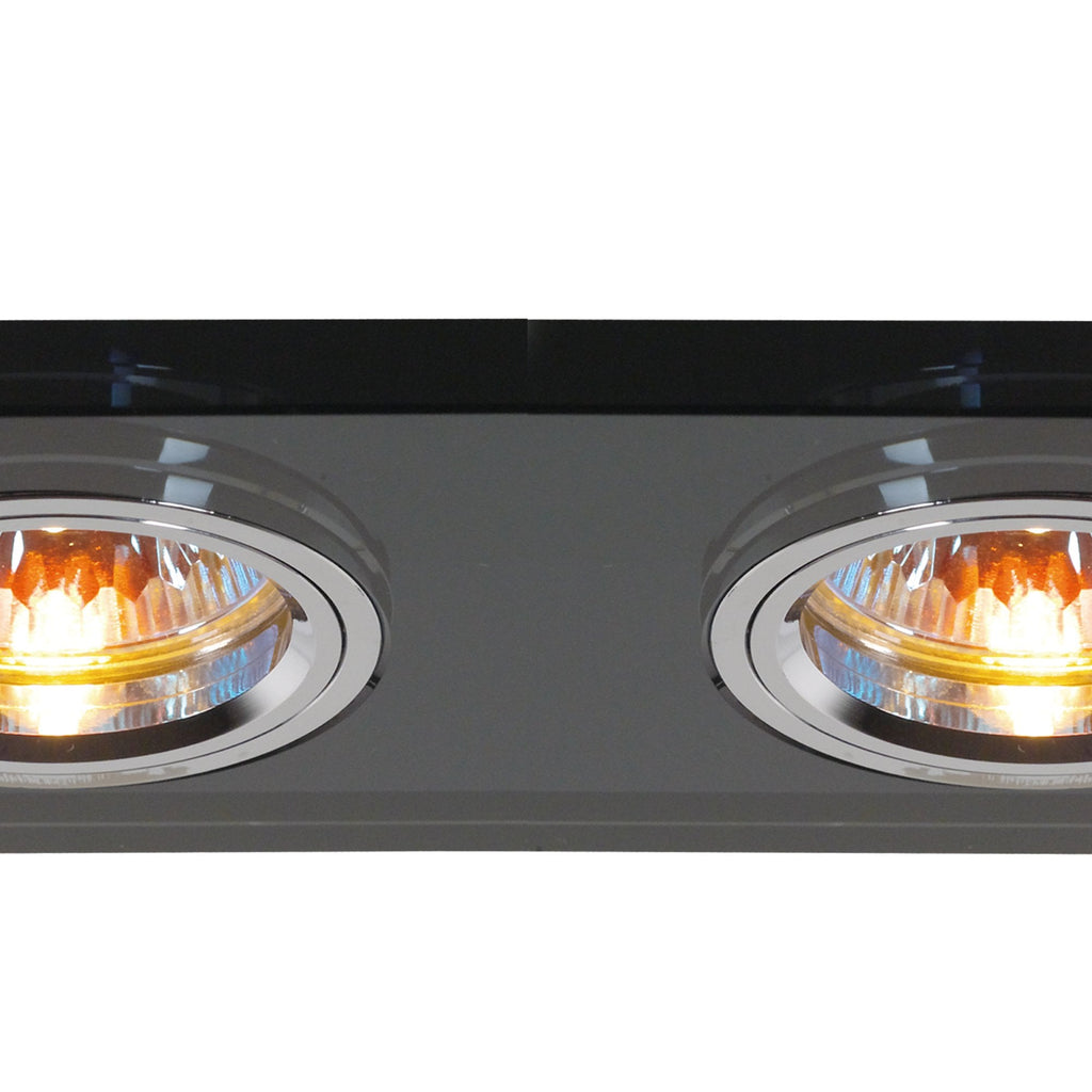 IL30807BL Crystal Dual Head Downlight Rectangle Rim Only Black 2 x Cut Out: 144x62mm