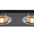IL30807BL Crystal Dual Head Downlight Rectangle Rim Only Black 2 x Cut Out: 144x62mm