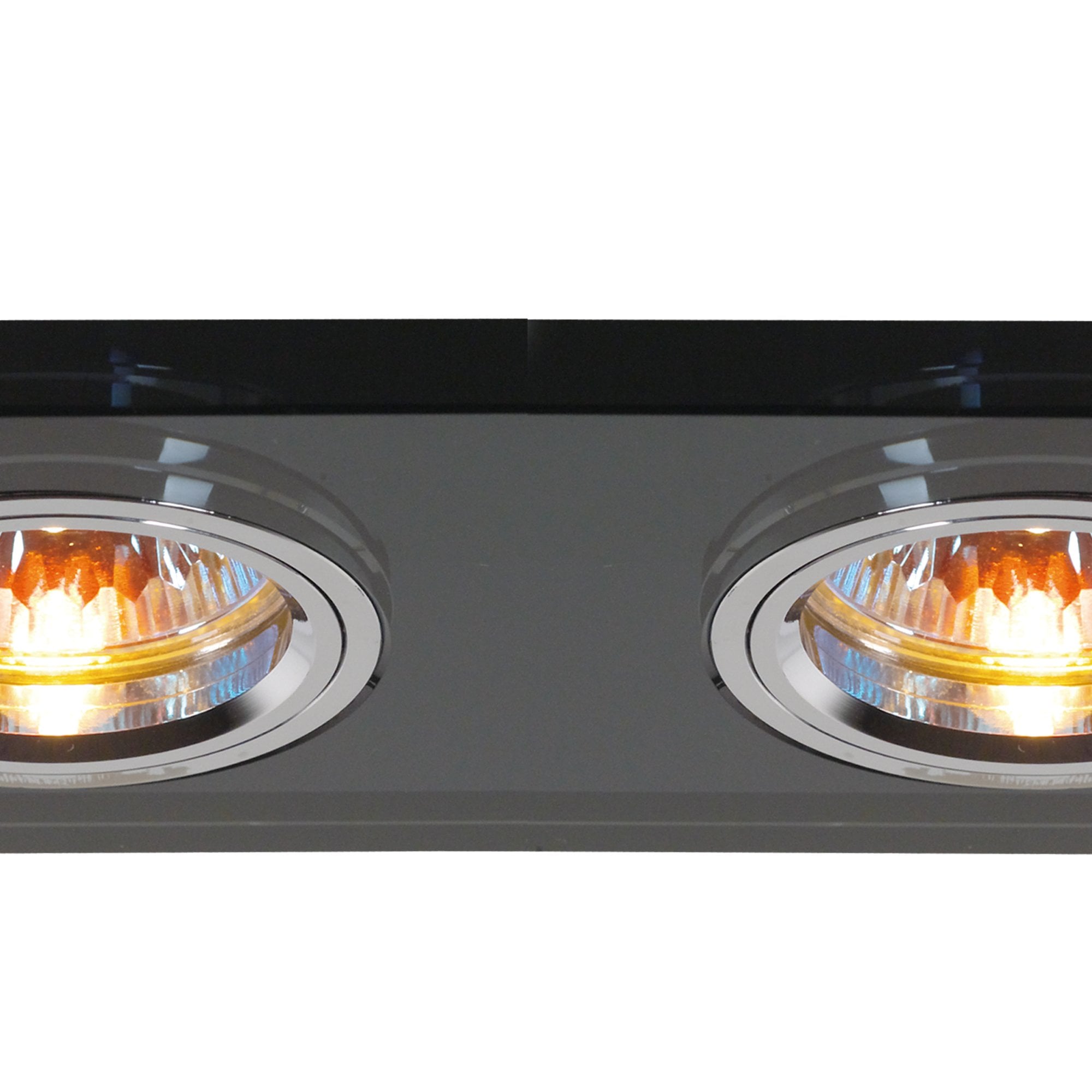 IL30807BL Crystal Dual Head Downlight Rectangle Rim Only Black 2 x Cut Out: 144x62mm