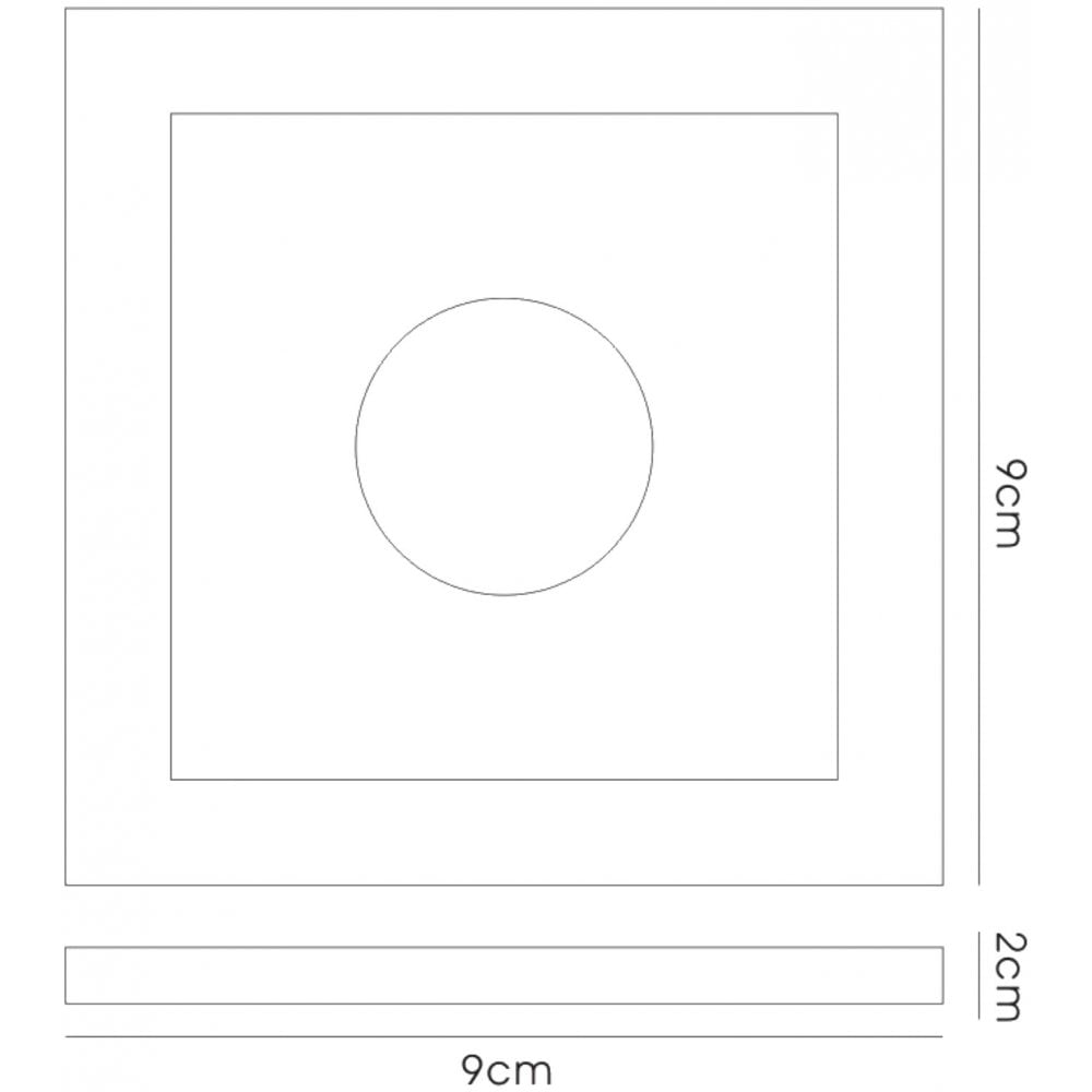 IL30822BZ Crystal Downlight Deep Square Rim Only Bronze Cut Out: 62mm