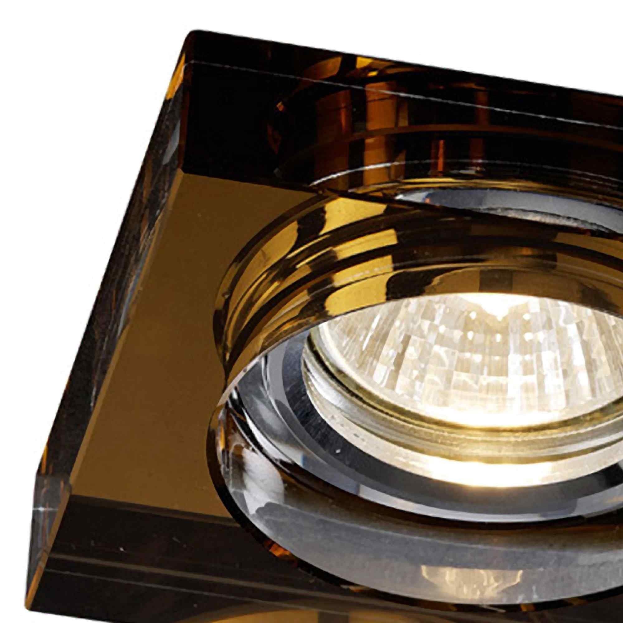 IL30822BZ Crystal Downlight Deep Square Rim Only Bronze Cut Out: 62mm