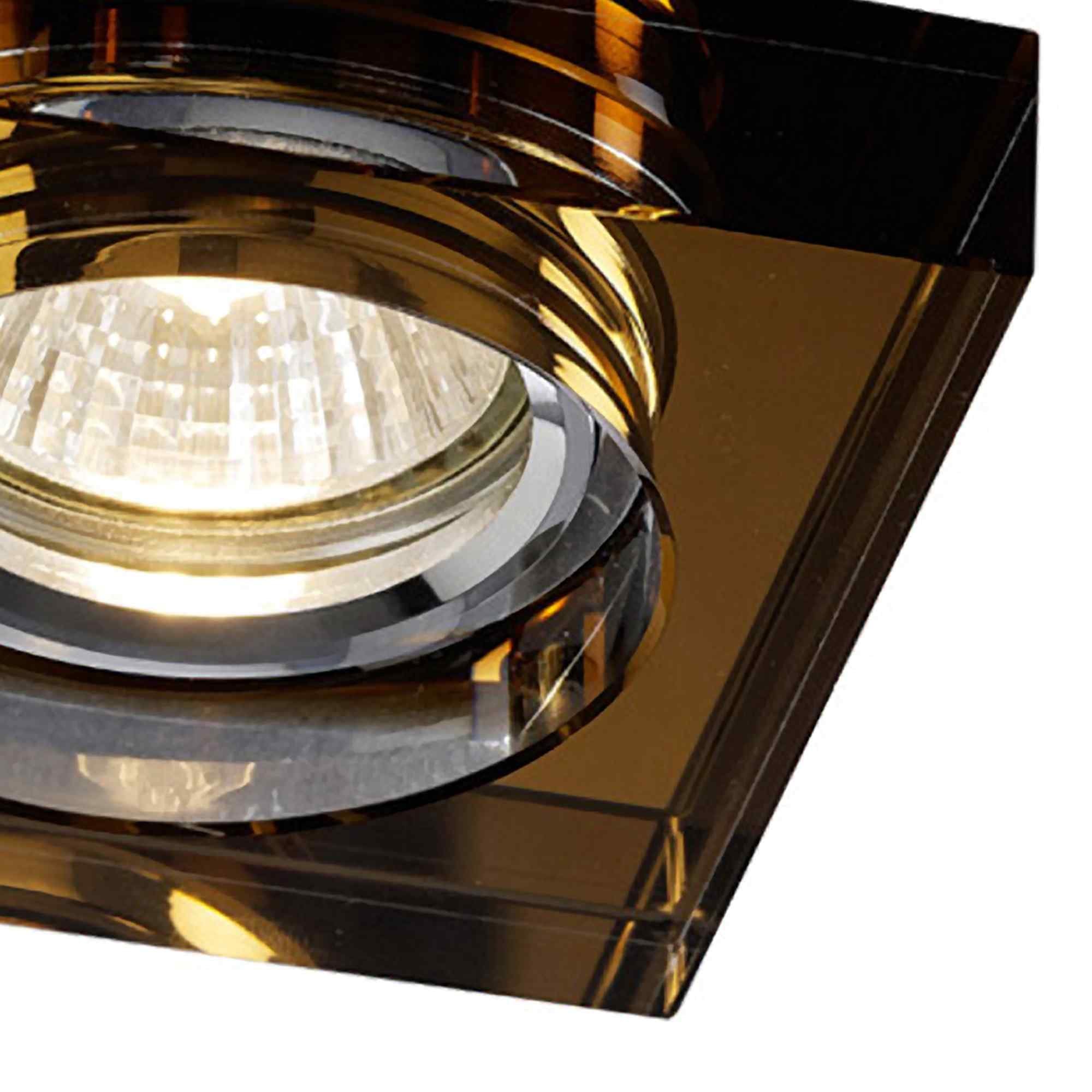 IL30822BZ Crystal Downlight Deep Square Rim Only Bronze Cut Out: 62mm